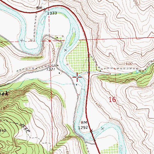 Topographic Map of Cow Creek, WA