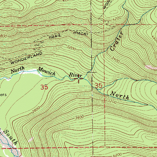 Topographic Map of Crater Creek, WA