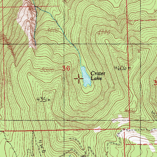Topographic Map of Crater Lake, WA
