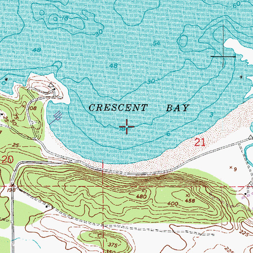 Topographic Map of Crescent Bay, WA