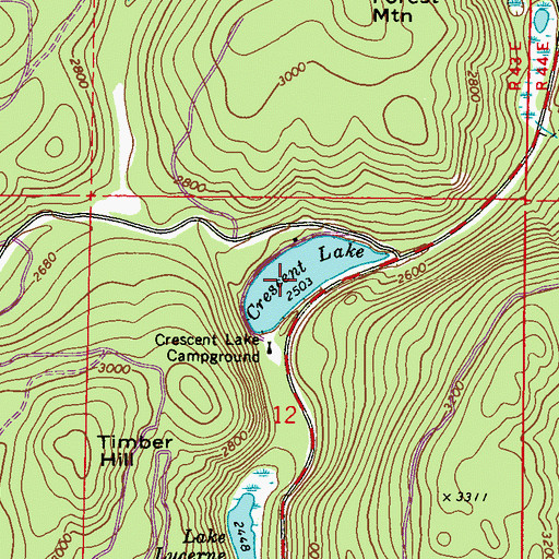 Topographic Map of Crescent Lake, WA