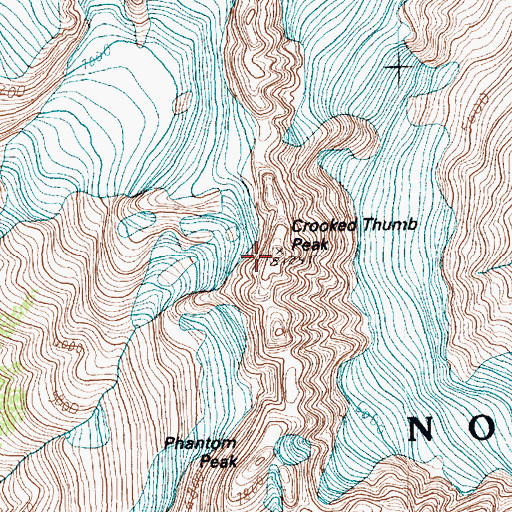 Topographic Map of Crooked Thumb Peak, WA