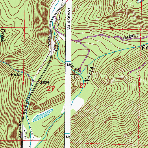 Topographic Map of Cy Creek, WA