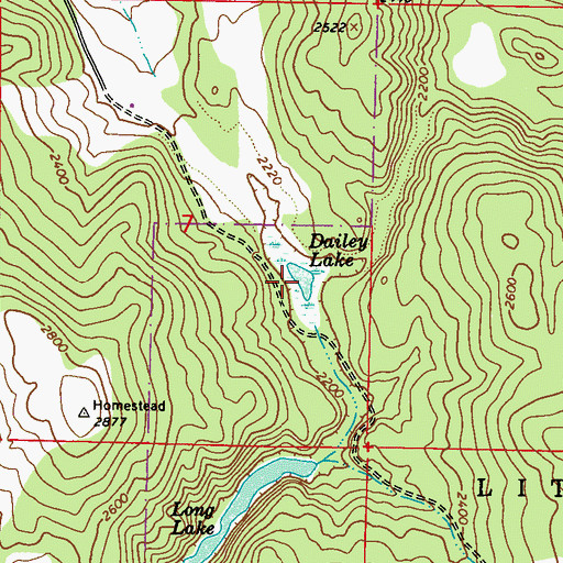 Topographic Map of Dailey Lake, WA
