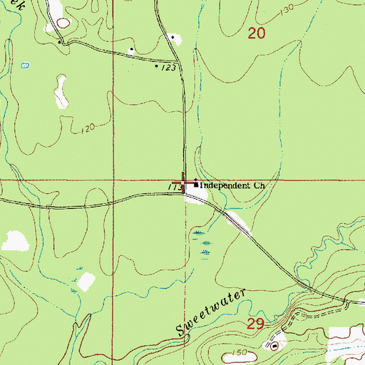 Topographic Map of Independent Baptist Church, AL