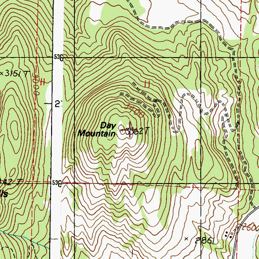Topographic Map of Day Mountain, WA