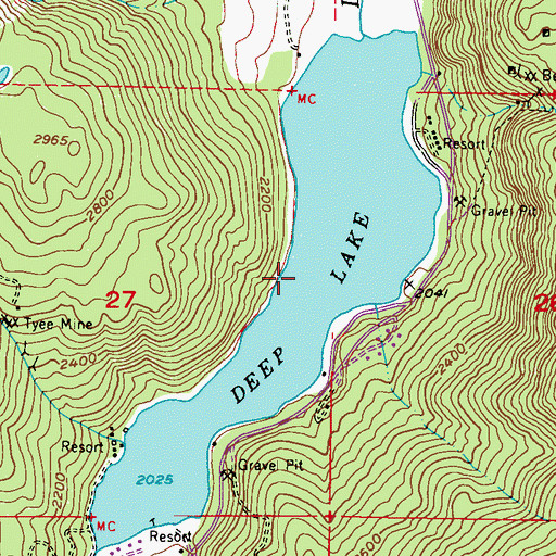 Topographic Map of Deep Lake, WA