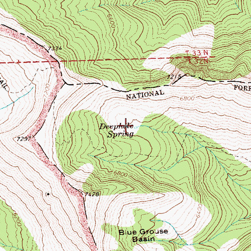 Topographic Map of Deephole Spring, WA