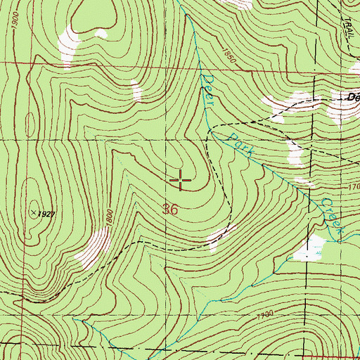 Topographic Map of Deer Park Trail, WA