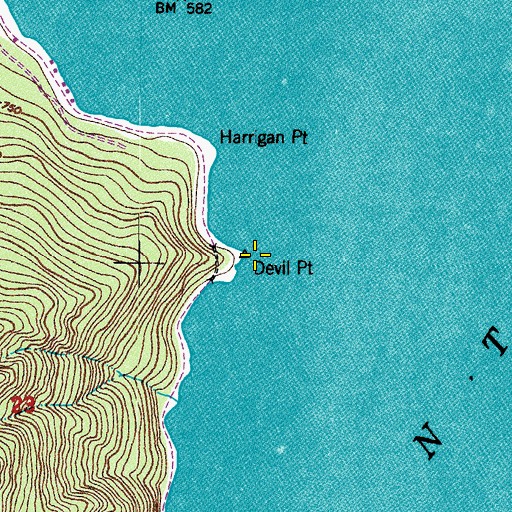 Topographic Map of Devil Point, WA