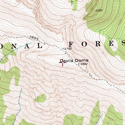 Topographic Map of Devils Dome, WA
