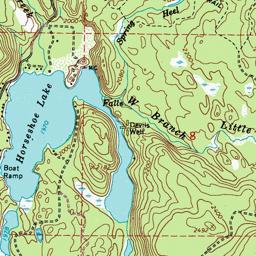 Topographic Map of Devils Well, WA