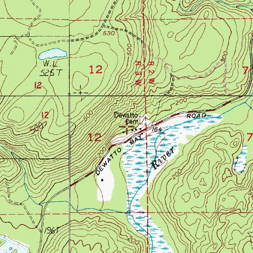 Topographic Map of Dewatto Cemetery, WA