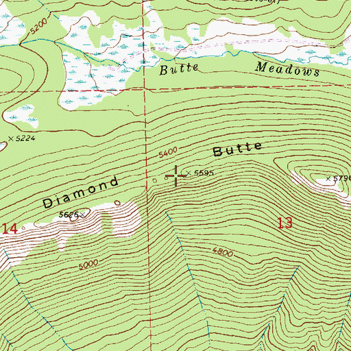 Topographic Map of Diamond Butte, WA