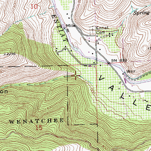 Topographic Map of Dinkelman Canyon, WA