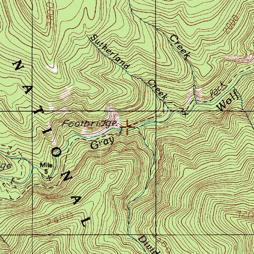 Topographic Map of Divide Creek, WA