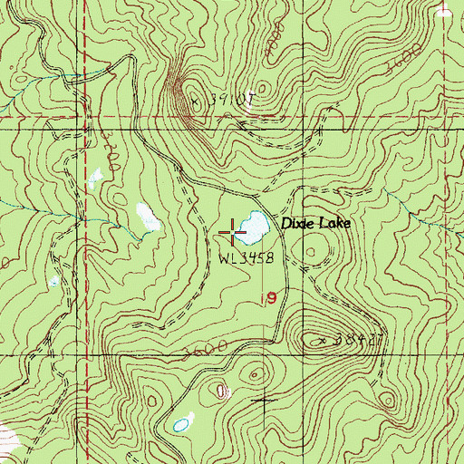 Topographic Map of Dixie Lake, WA