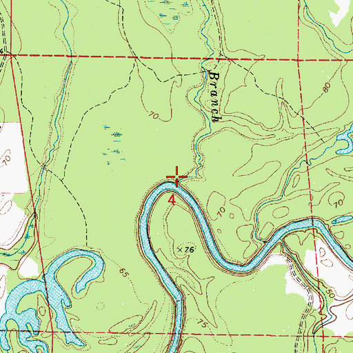 Topographic Map of Jamison Branch, AL