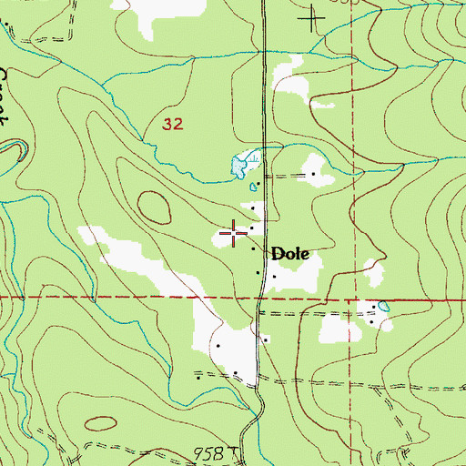 Topographic Map of Dole, WA