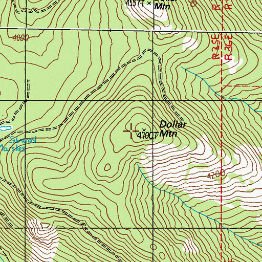 Topographic Map of Dollar Mountain, WA