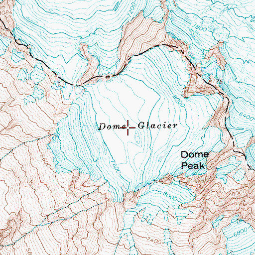 Topographic Map of Dome Glacier, WA