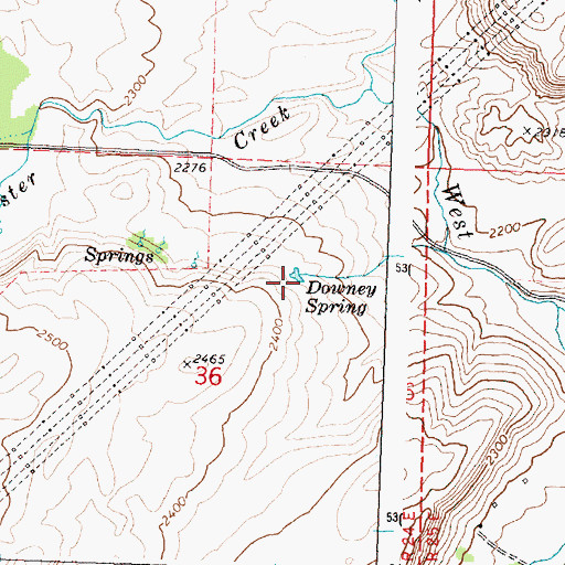 Topographic Map of Downey Spring, WA