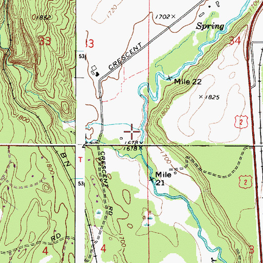 Topographic Map of Dragoon Creek, WA