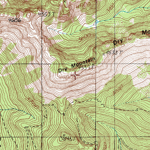 Topographic Map of Dry Mountain, WA