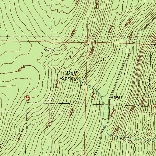 Topographic Map of Duff Spring, WA