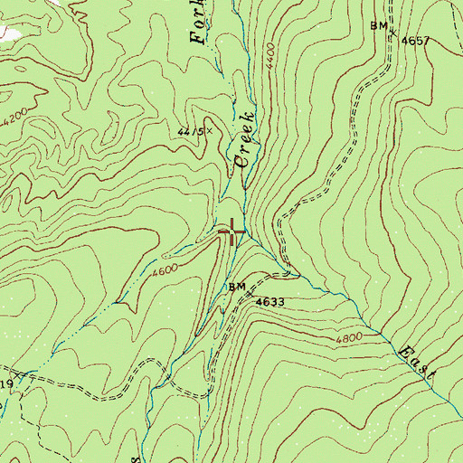 Topographic Map of East Fork Adams Creek, WA