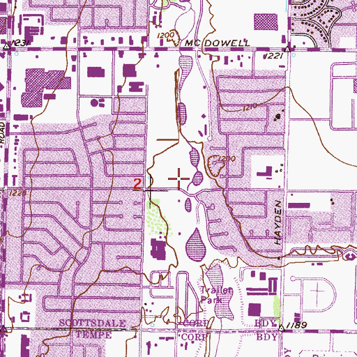 Topographic Map of Vista del Camino Park, AZ