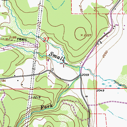 Topographic Map of East Fork Small Creek, WA