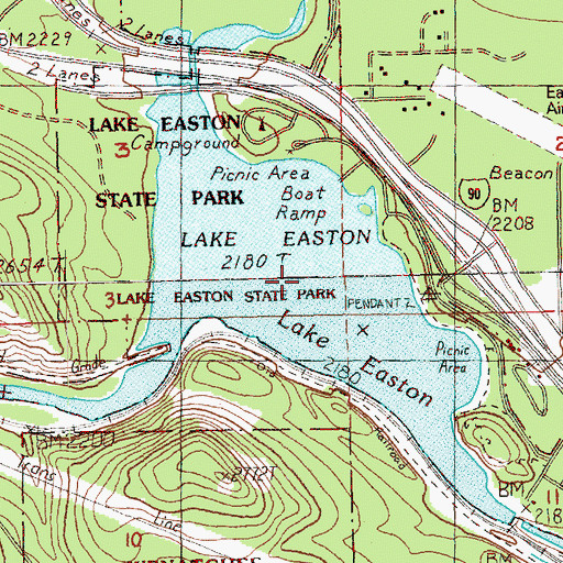 Topographic Map of Lake Easton, WA