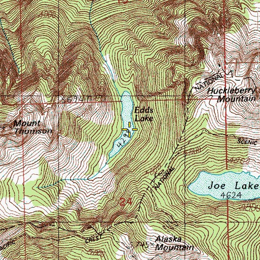 Topographic Map of Edds Lake, WA