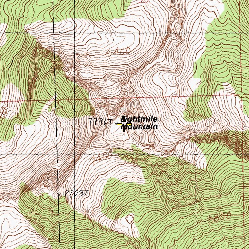 Topographic Map of Eightmile Mountain, WA