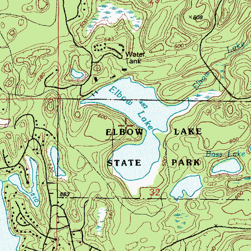 Topographic Map of Elbow Lake, WA