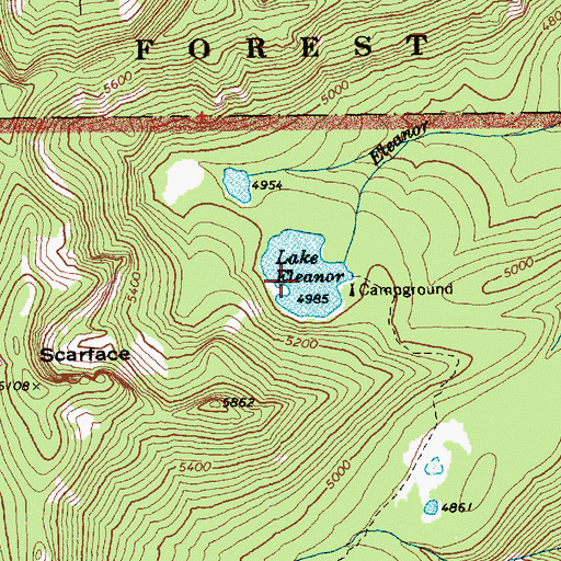 Topographic Map of Lake Eleanor, WA