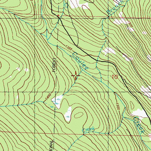 Topographic Map of Elevenmile Creek, WA