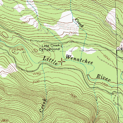 Topographic Map of Elevenmile Creek, WA