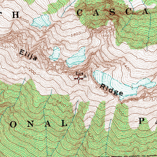 Topographic Map of Elija Ridge, WA