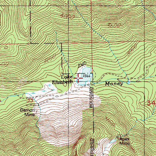 Topographic Map of Lake Elizabeth, WA