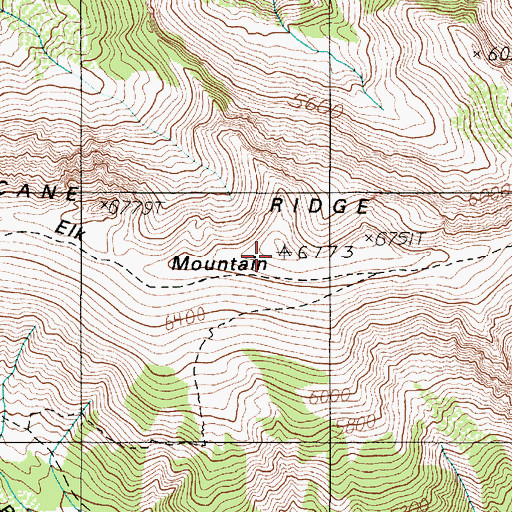 Topographic Map of Elk Mountain, WA