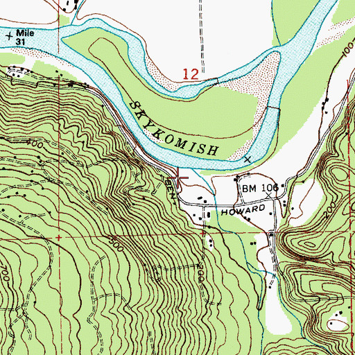 Topographic Map of Elwell Creek, WA