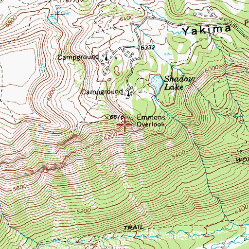 Topographic Map of Emmons Overlook, WA