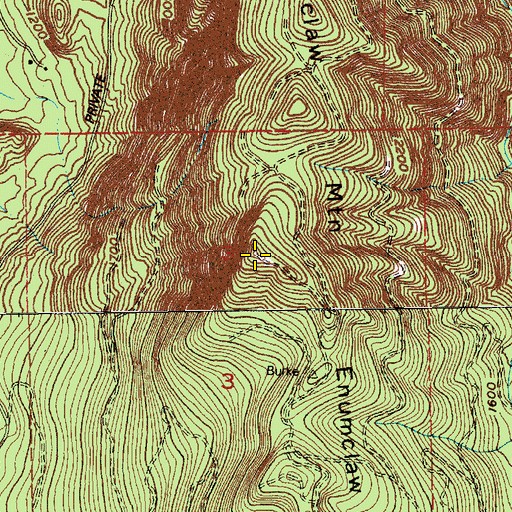Topographic Map of Enumclaw Mountain, WA