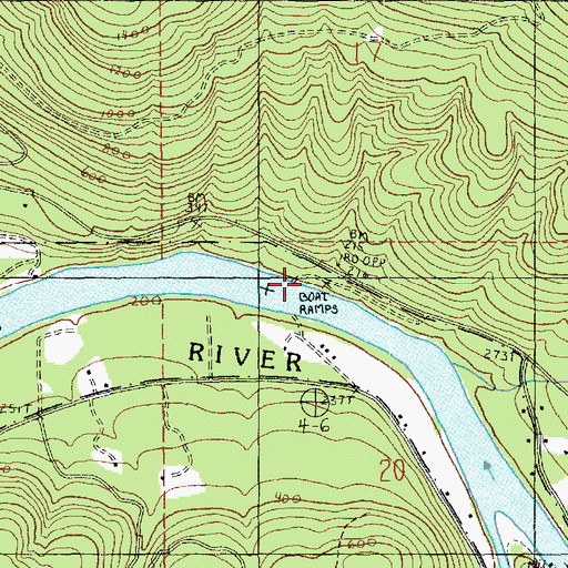 Topographic Map of Faber Ferry, WA