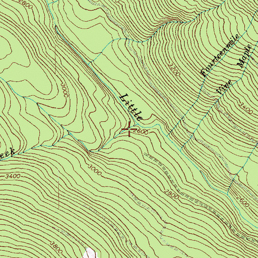 Topographic Map of Fall Creek, WA