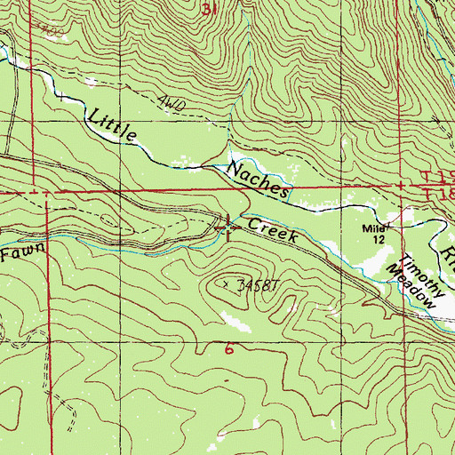 Topographic Map of Fawn Creek, WA
