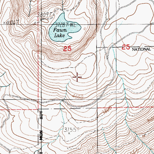 Topographic Map of Fawn Lake Trail, WA