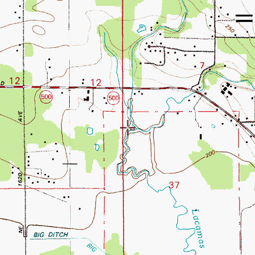 Topographic Map of Fifth Plain Creek, WA